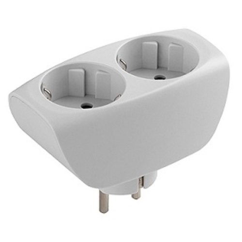 Разветвитель (Тройник) с заземлением плоский ЭРА SP-2e-W 2-м 16А 3500Вт белый картинка 